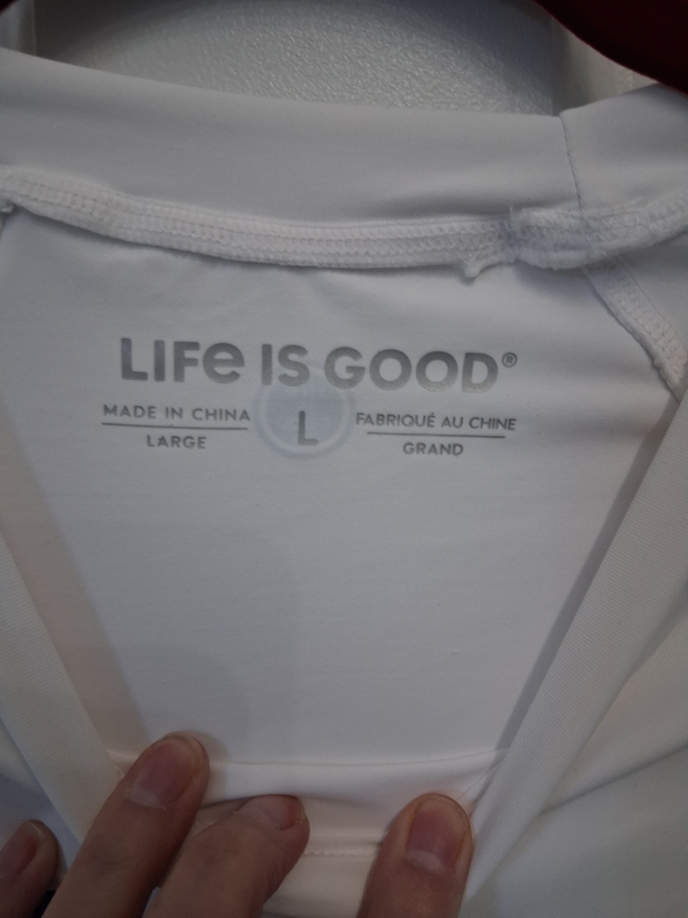 Life Is Good Women's White Rash Guard with Flag Flip-Flop Graphic - Picture 6 of 9